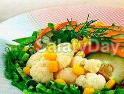 Салат из цветной капусты – польза, отличный вкус и минимум калорий в одном блюде Салат с цветной капустой орехами и грибами