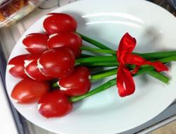 Тюльпаны из помидор: пошаговый рецепт с фото